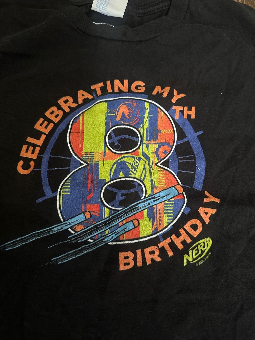 Nerf Black Kids 'Celebrating My 8th Birthday' Graphic Tee - Picture 2 of 3